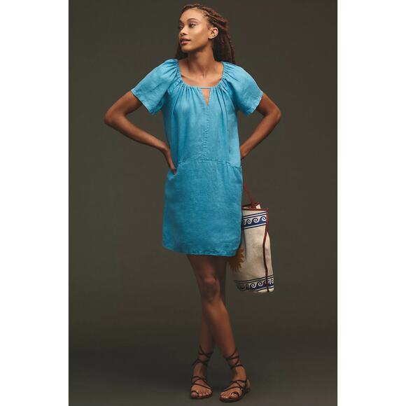 Sundry Short-Sleeve Linen Dress - New XL - Picture 1 of 4